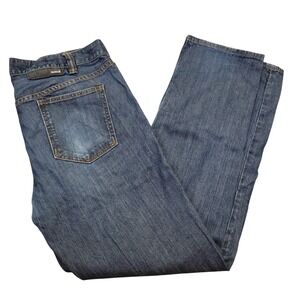 Hurley Mens 84 Slim Fit Straight Leg Blue Jeans Size 36x32 Skater Damaged